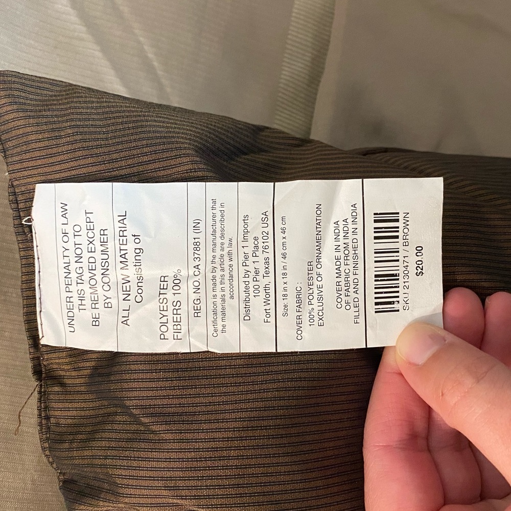 NWT Pier 1 Imports Decorative Throw Pillow - Picture 5 of 6